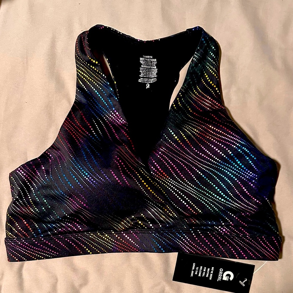 Grrrl Metallic Disco Sports Bra